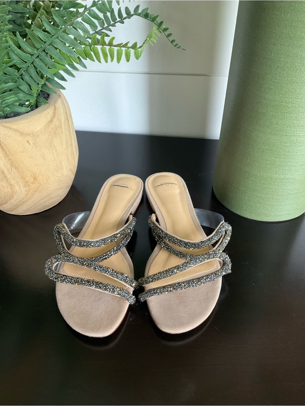 Alexandre Birman Marcella Suede Crystal Transparent Strap Sandal